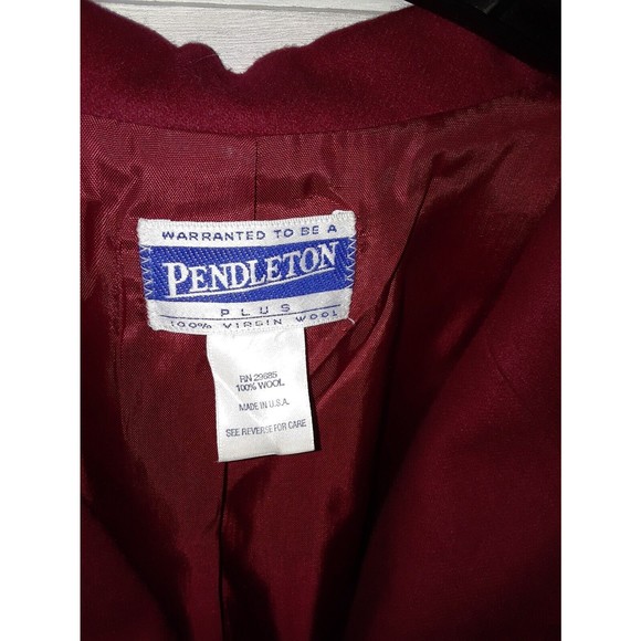 Pendleton-Wool Jacket-Red-Lined-Waist Coat/Blazer - Picture 6 of 10